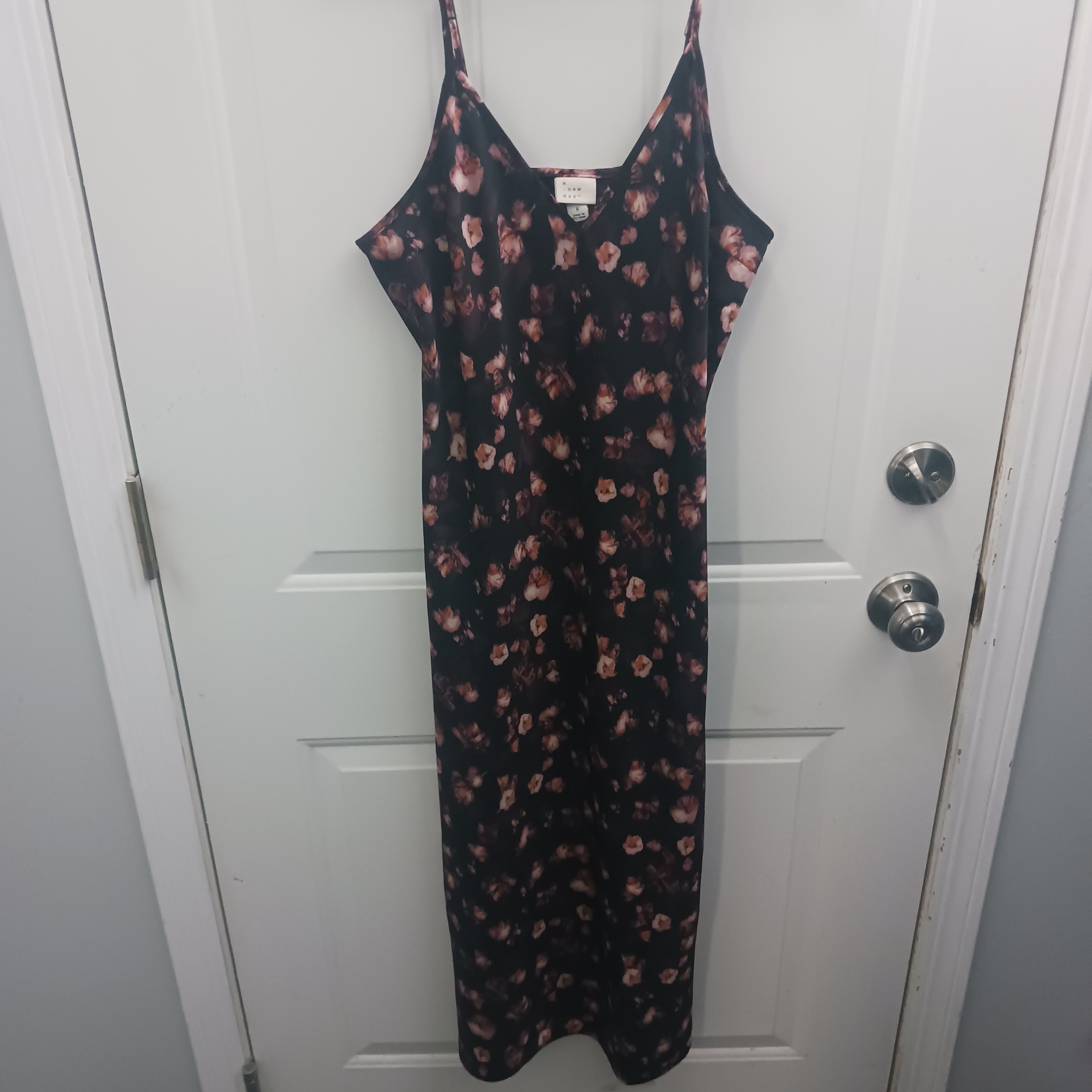 A New Day Black And Pink Floral Dress